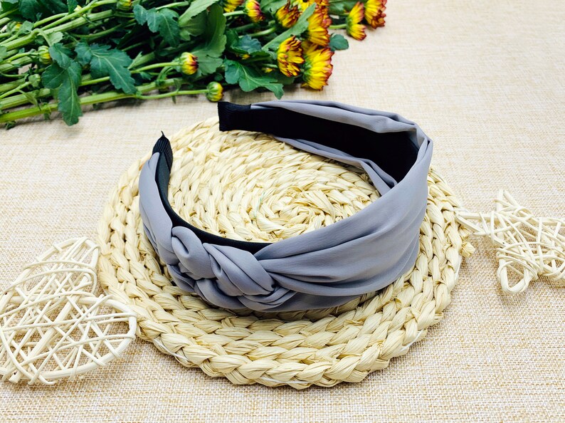 Brown - Fabart Braided Hair Band with Bead Work 63