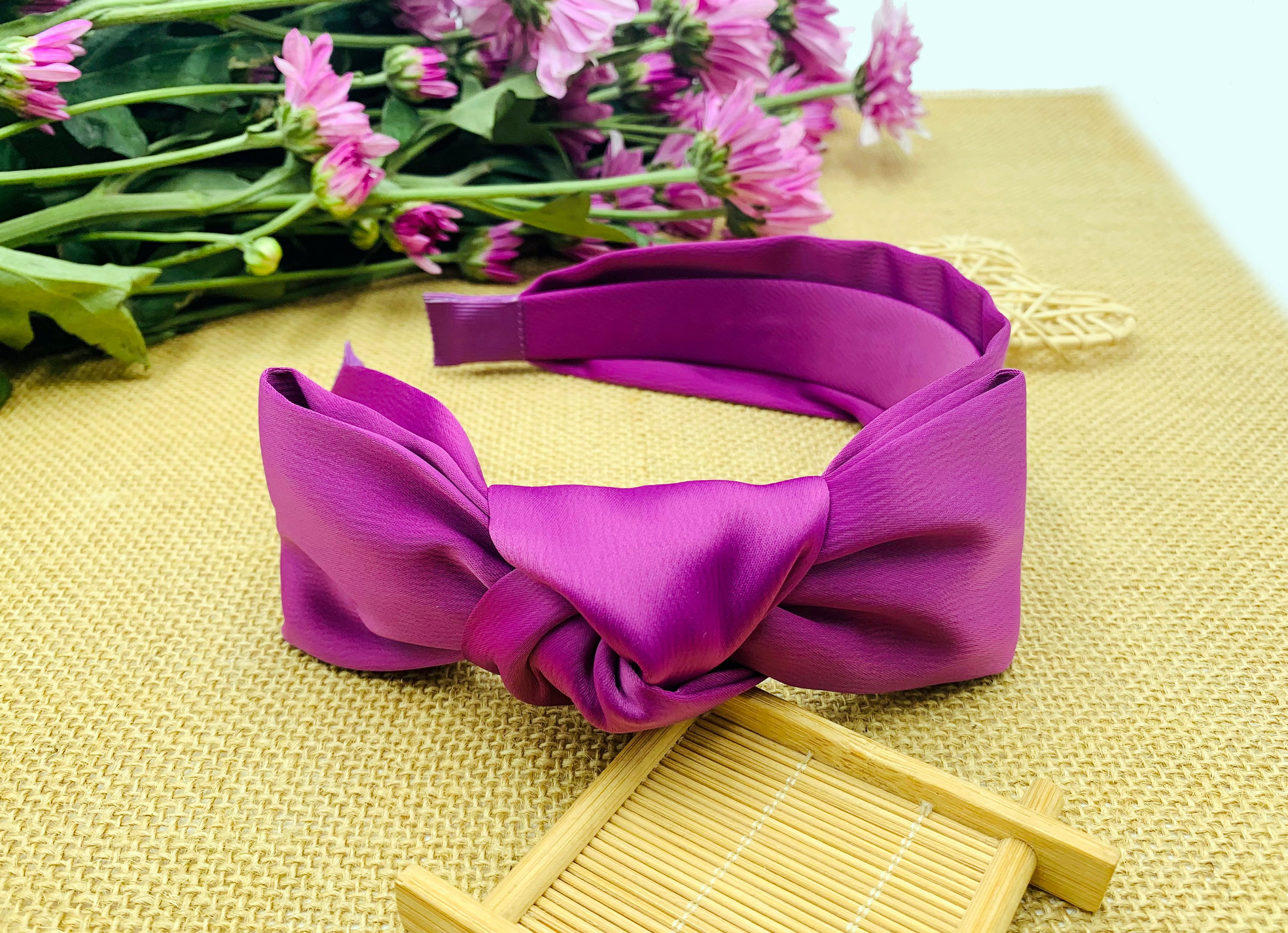 Purple Satin Oversized Bow Headband Amazon.com : Bubbmi St. Patrick main image 2