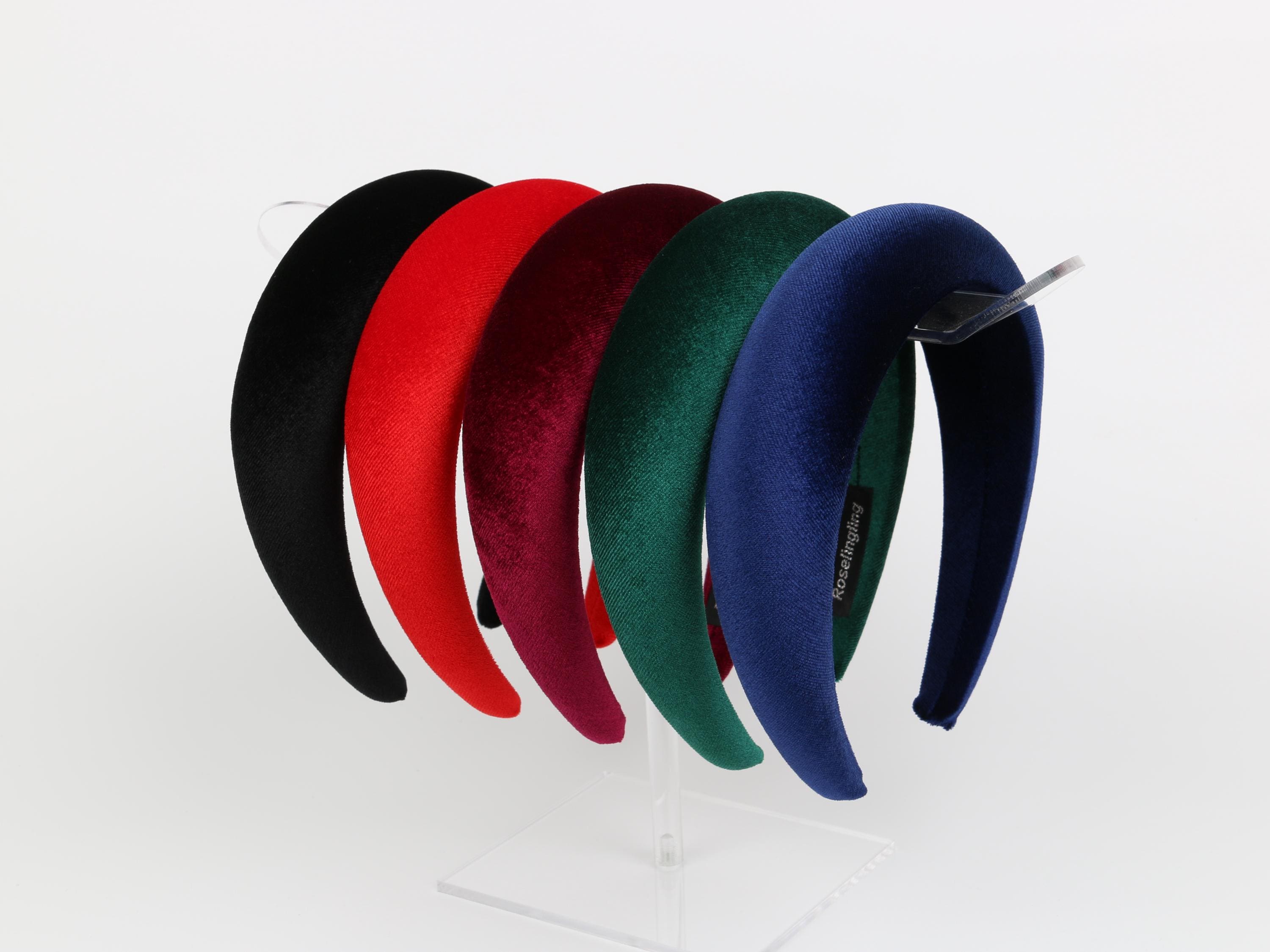 VTG Laura Ashley Deep Wine Velvet Padded Headband made in Great Britain KUTGY Velvet Padded Wide Headbands for Women Girls Vintage  main image 4