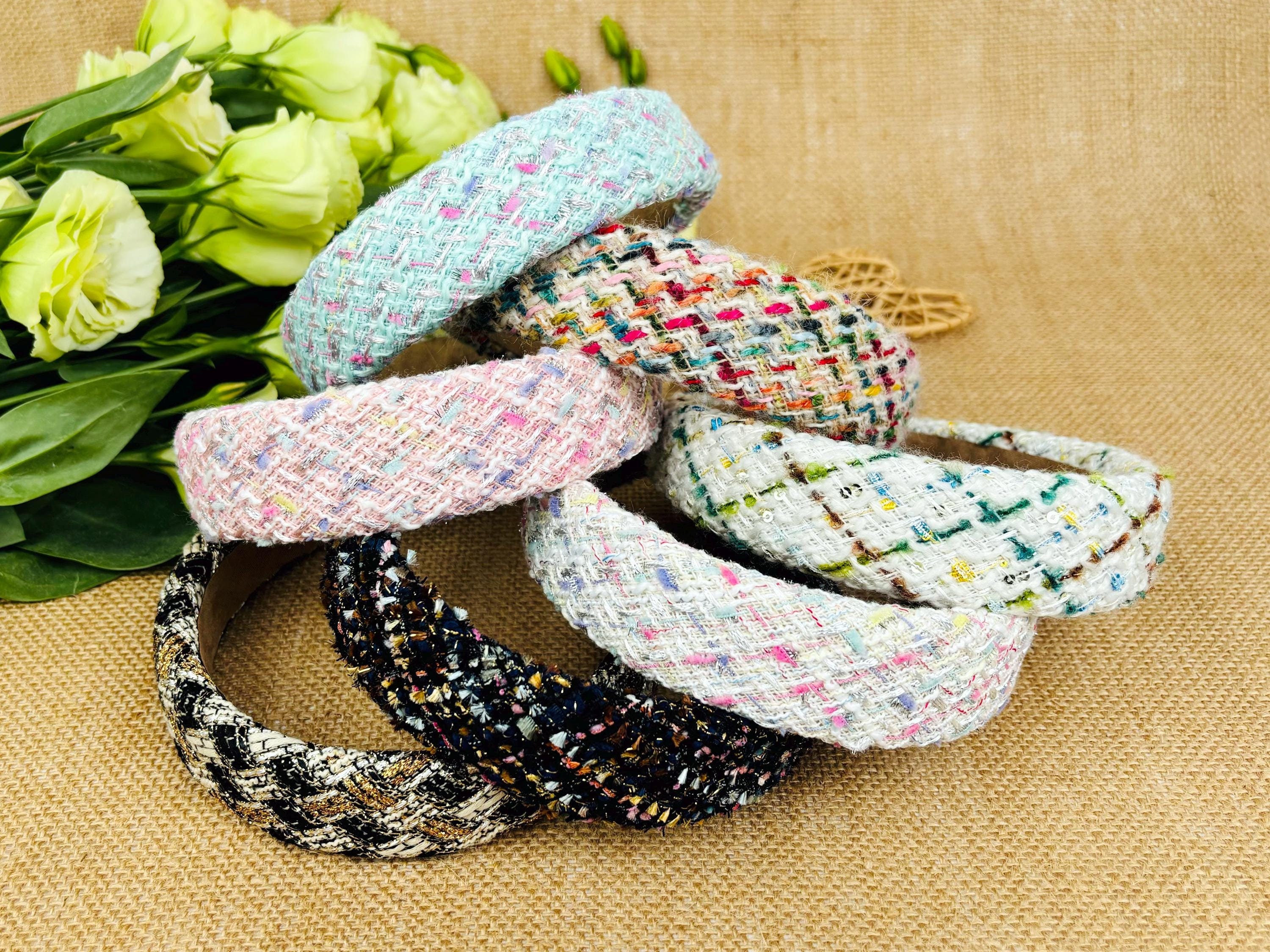 Pink Tweed Headband - Etsy