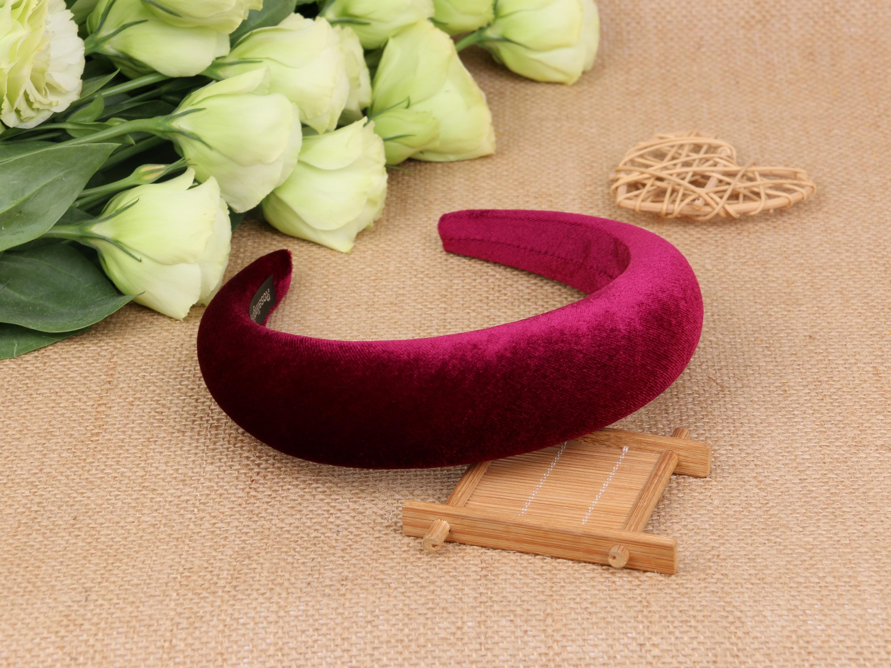 Wine Red Velvet Padded Headband,vintage Headband,matator  display picture 2
