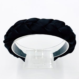 Black Satin Braided Headband,stylish Fashion Hairband,braided Aliceband ...