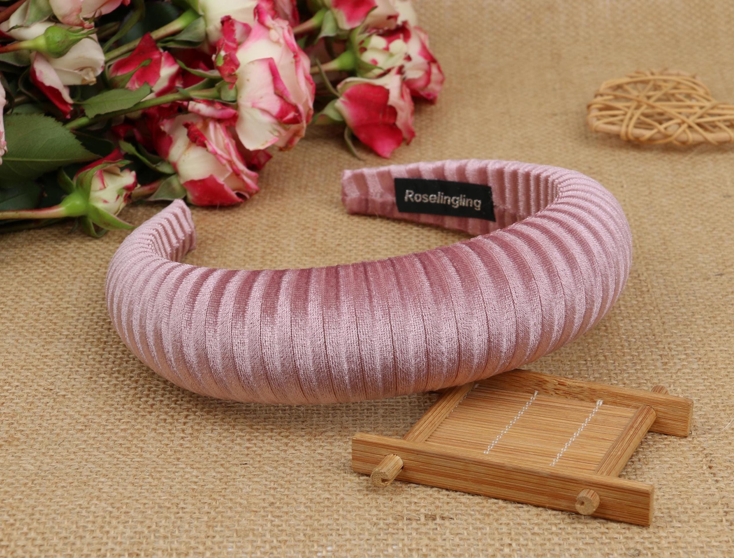 Velvet Headband Padded bundle light pink Velvet Wrapped Headband Baby Pink - Maternity Wedding  main image 4