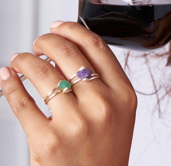 Prehnite Ring, Natural Prehnite, May Birthstone Ring, Healing Stones, –  Adina Stone Jewelry