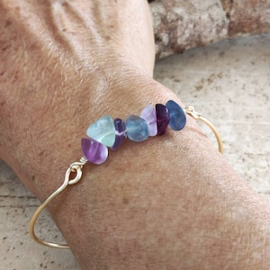 Fluorite bracelet, Purple fluorite beads bracelet, Crystal bracelet, Rainbow fluorite bracelet, Natural gemstone bracelet, Healing bracelet