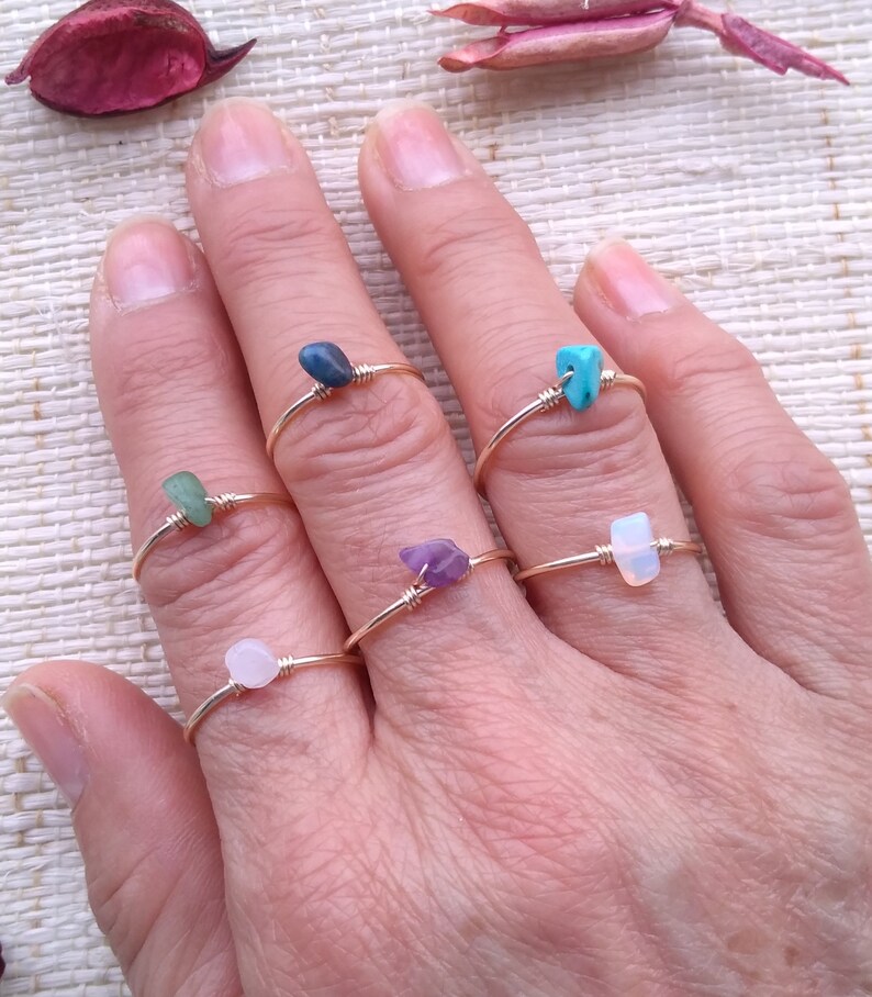 Silver crystal ring Wire wrapped crystal ring Healing crystal Etsy