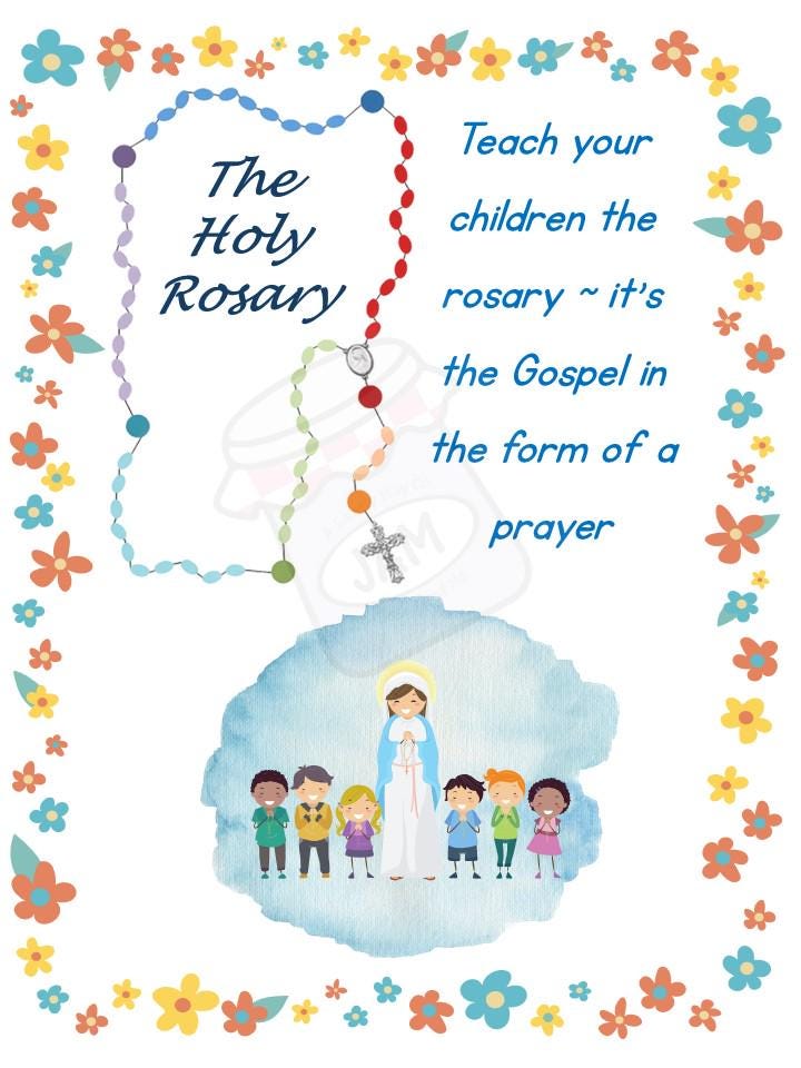 Kids Rosary Guide: Prayers & Mysteries Activity Set (digital Download ...