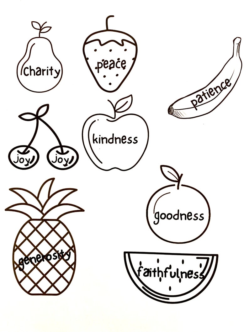 Fruits of the Spirit Bible Activity, Thanksgiving Craft, Fruits of the
