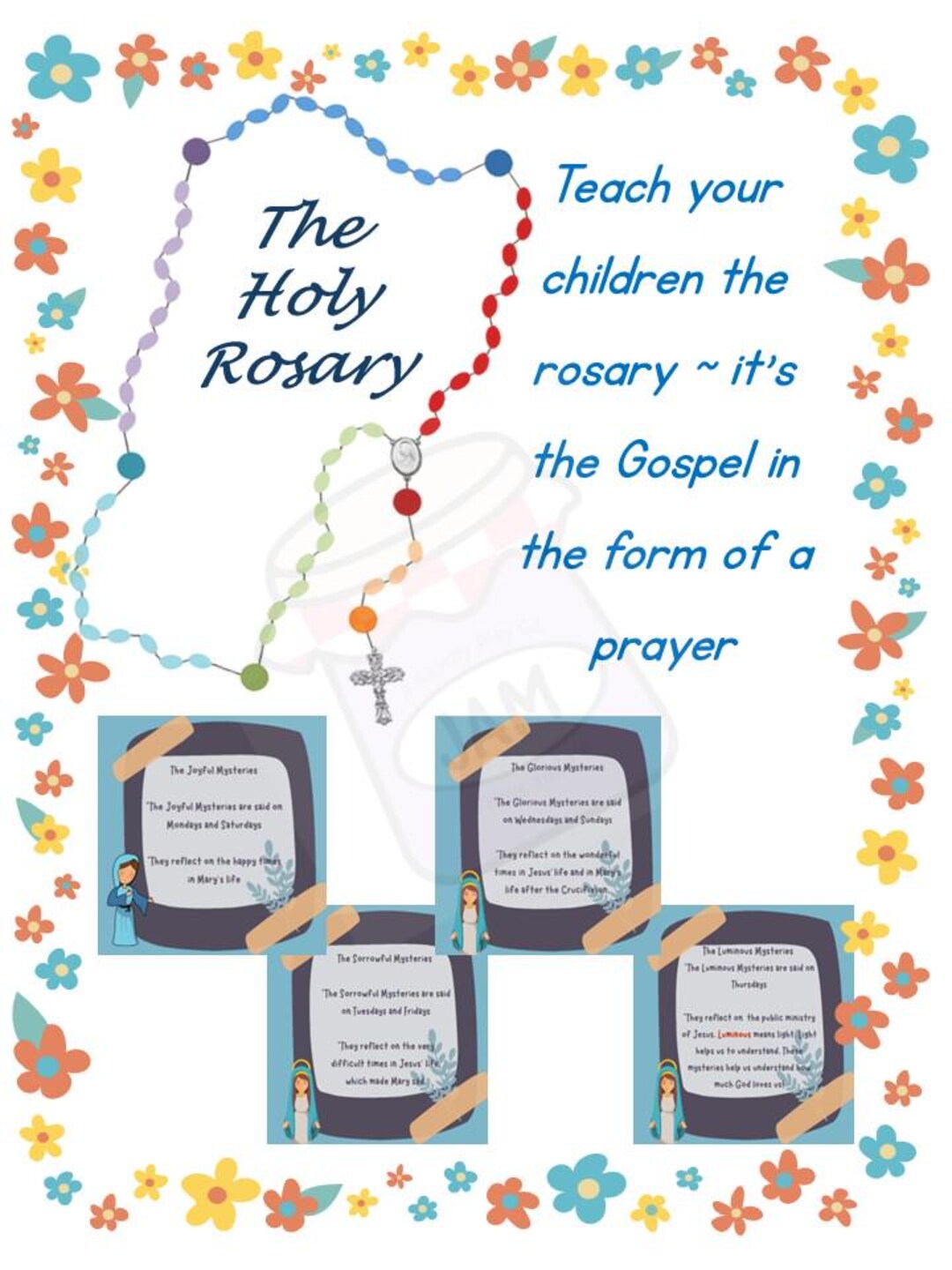 Mysteries of the Rosary Booklets for Catholic Kids (digital Download ...