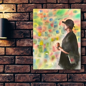 Hong Kong Watercolor Wall Art | Be Water Home Office Decor | Save 12 Hong Kong Protest |