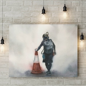 Hong Kong Wall Art | Hong Kong Protest | HongKonger | Be Water Art | Watercolor | Home Office Decor |