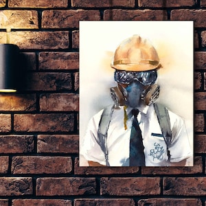 Hong Kong Watercolor Wall Art | Be Water Home Office Decor | Save 12 Hong Kong Protest |