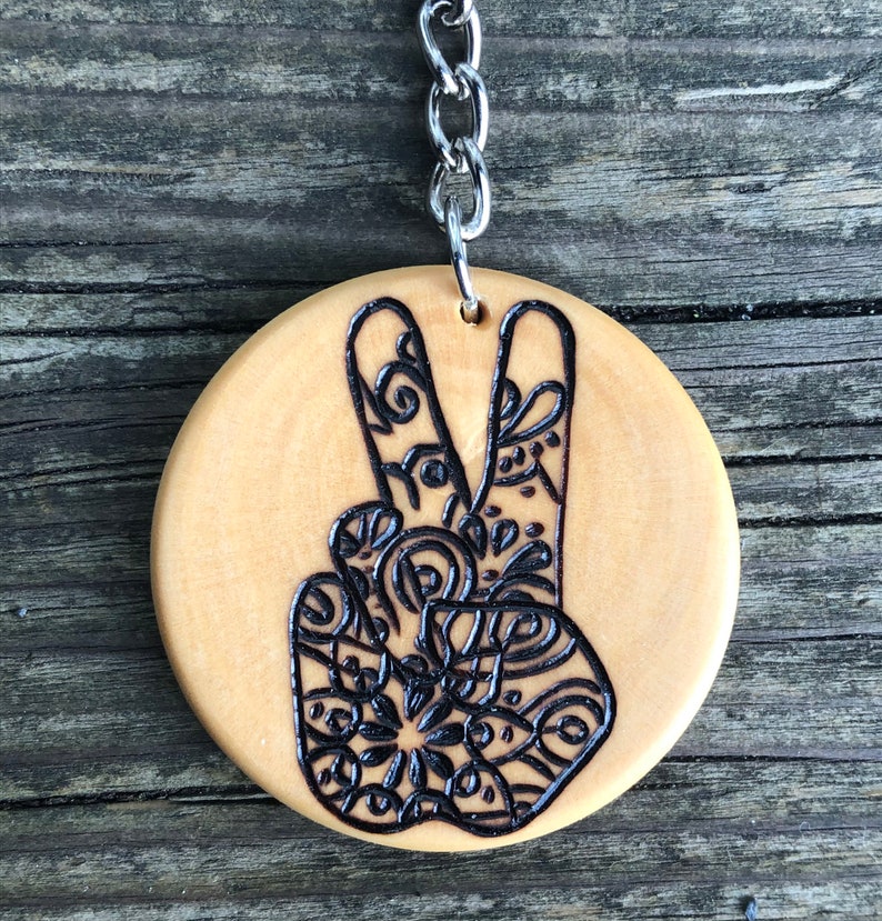 Mandala Peace Keychain