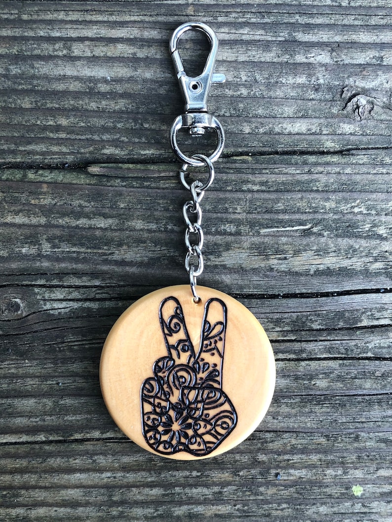 Mandala Peace Keychain