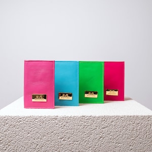 Titular de la tarjeta de cuero premium, cuero real, multicolores, titular de la tarjeta de crédito, billetera de tarjeta pequeña, funda de tarjeta, mejor regalo para ella, billetera de damas