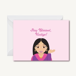 Blijf gezegend, Kudiye! - Wenskaart voor bruiloft, verjaardag, vrijgezellenfeest en meer (Desi, Indiaas, Pakistaans, Punjabi, Zuid-Aziatisch)