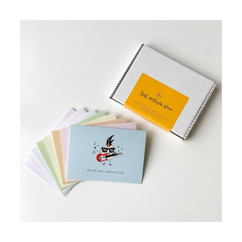 The Mithai Box Set of 8 Greeting Cards desi, Indian, Pakistani, Punjabi