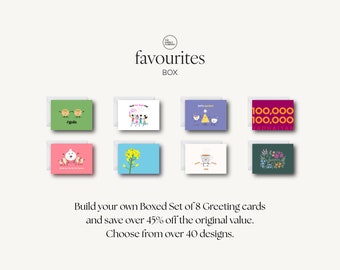 Favourites Box - Build Your Own Boxed Set of 8 Greeting Cards (Desi, Indian, Pakistani, Punjabi, South Asian)