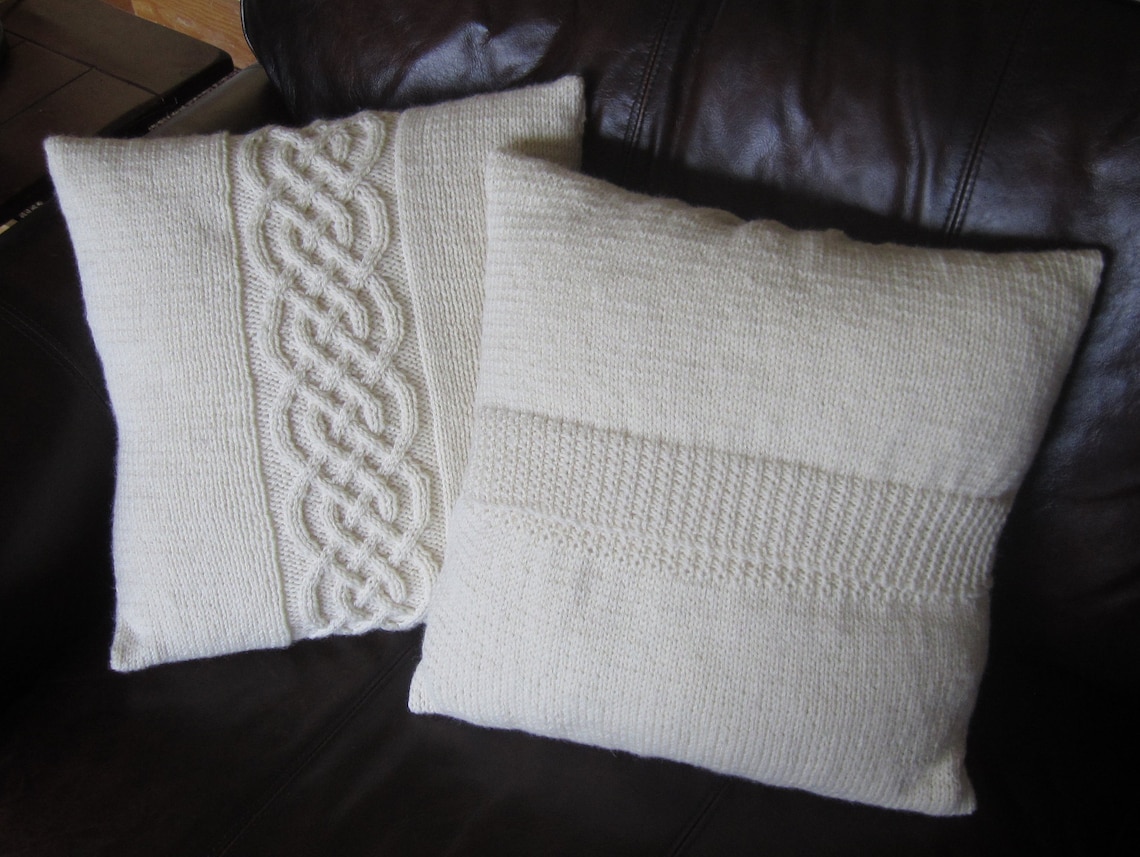 Cable Knit Pillow Cover Pattern Knit Pattern Pdf Celtic Knot Etsy