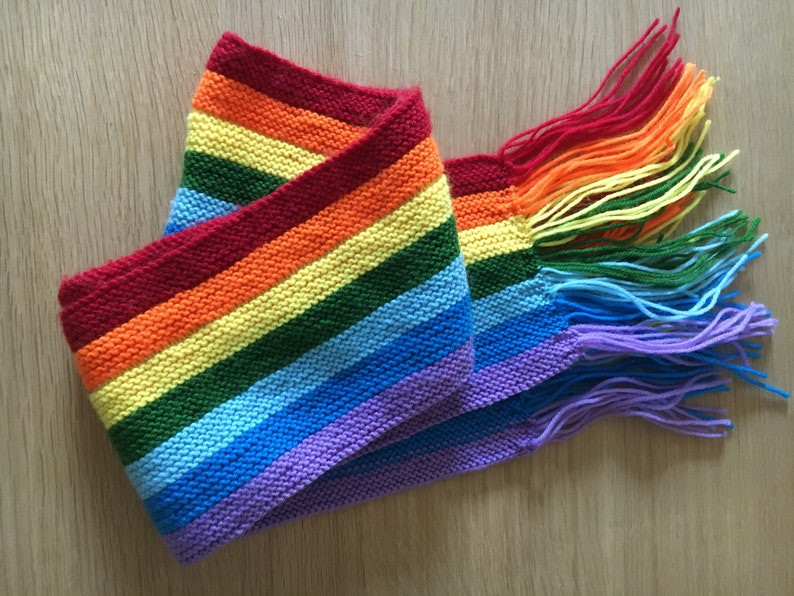 PDF KNITTING PATTERN Rainbow Scarf image 3