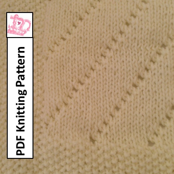 Easy Eyelet Baby Blanket Knitting Pattern (PDF) - Etsy