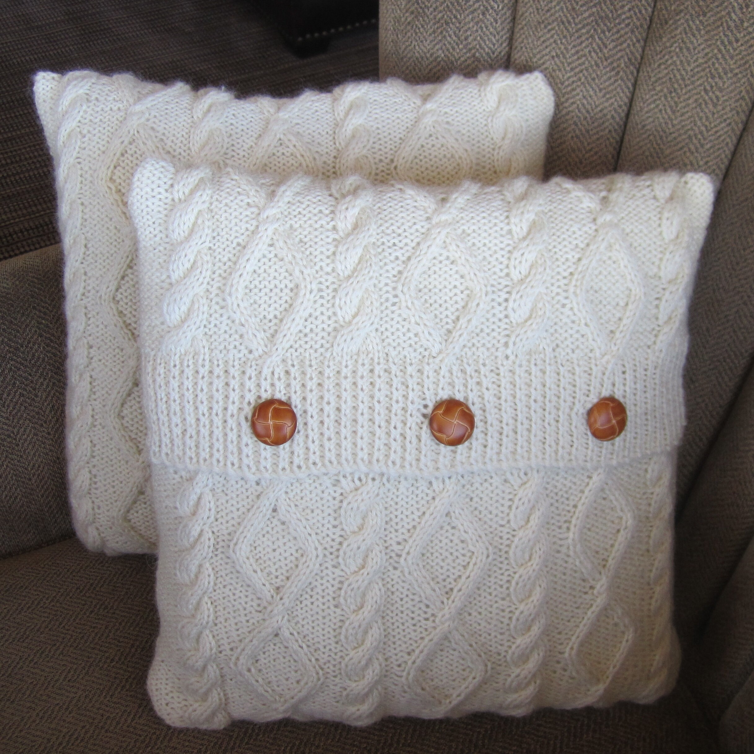 Knit Pattern Pdf Cable Knit Pillow Cover Pattern Diamonds Etsy