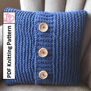 Knit Pillow Cover Pattern, Super Simple Beginner Project (PDF Pattern)