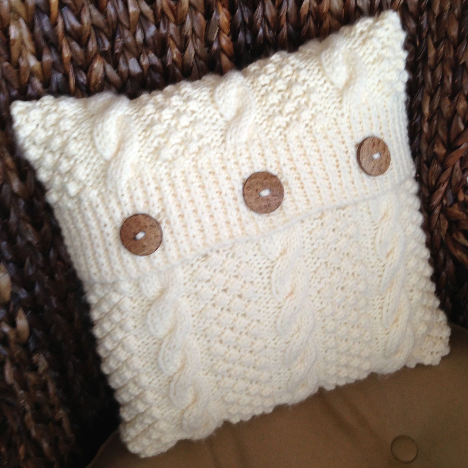 Knit Pattern Pdf Cable Knit Pillow Cover Pattern Blackberry Etsy