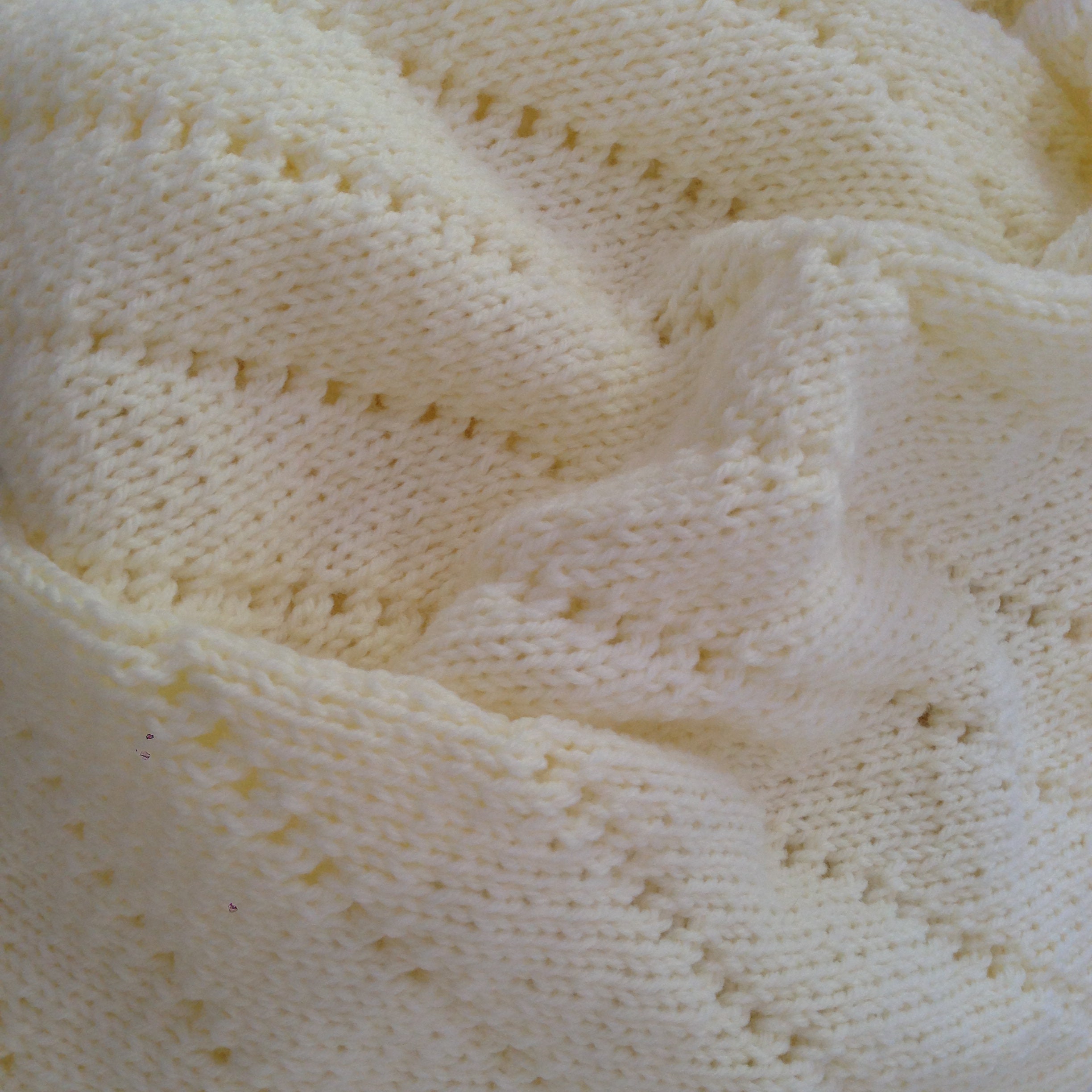 Easy Eyelet Baby Blanket Knitting Pattern (PDF) - Etsy