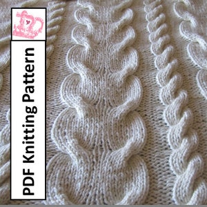 Cable knitting pattern, knit pattern pdf, Super Chunky Cable throw, PDF knitting patterns