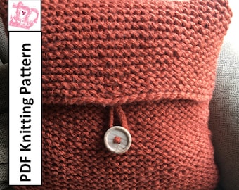 Chunky Knit Pillow Cover Pattern, Easy Single Button Closure (PDF Pattern)
