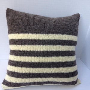 PDF KNITTING PATTERN, knit pillow cover pattern, Stripe pillow cover, 18x18 image 5