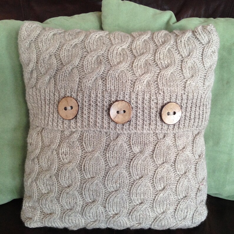 Cable Knit Pillow Cover Pattern Cascading Cable 16 X Etsy