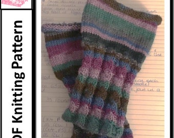 PDF KNITTING PATTERN - Cabled Wrist Warmers knit in the round