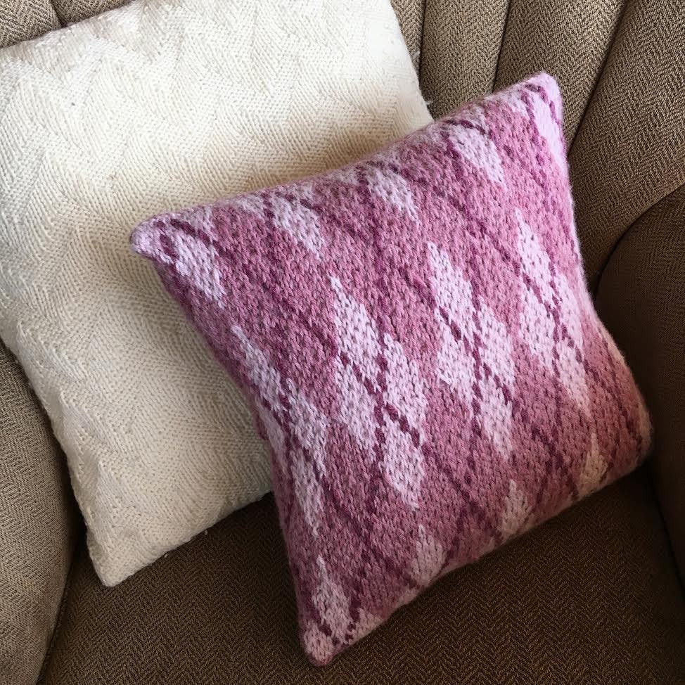 PDF KNITTING PATTERN Knit Pillow Cover Pattern Argyle Etsy UK