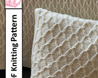 Smocked pillow and matching blanket knitting patterns  - 2 pdf patterns