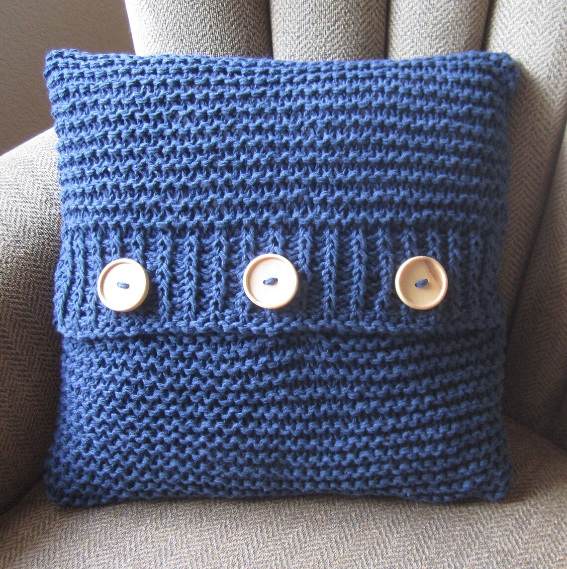 Knit Pattern Pdf Knit Pillow Cover Pattern Super Simple Etsy