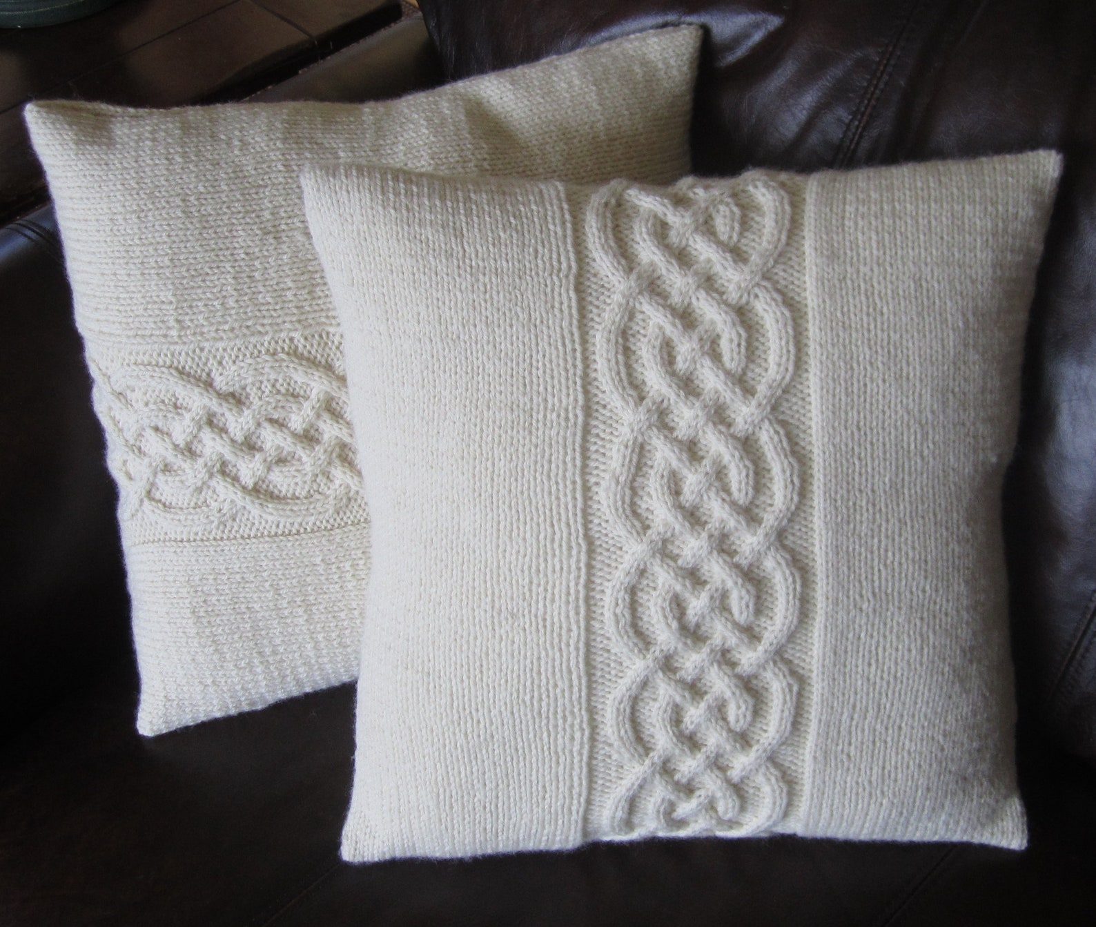 Cable Knit Pillow Cover Pattern Knit Pattern Pdf Celtic Knot Etsy
