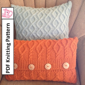Cable Knit Pillow Cover Pattern, Twists and Turns (PDF Pattern)