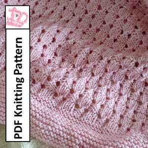 Baby Blanket Knitting Pattern, PDF Knitting Pattern - Basketweave Baby Blanket/throw/afghan 28 x 36
