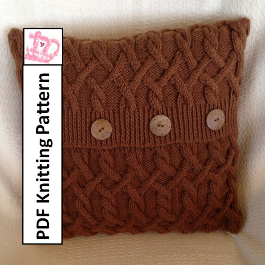KNITTING PATTERN PDF, Cable Knit Pillow Cover, Hexagons With a Twist 18x18 Cable Pillow Cover Etsy