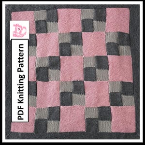Decke Strickmuster, PDF Strickanleitung - 4-Patchwork Strickdecke Muster