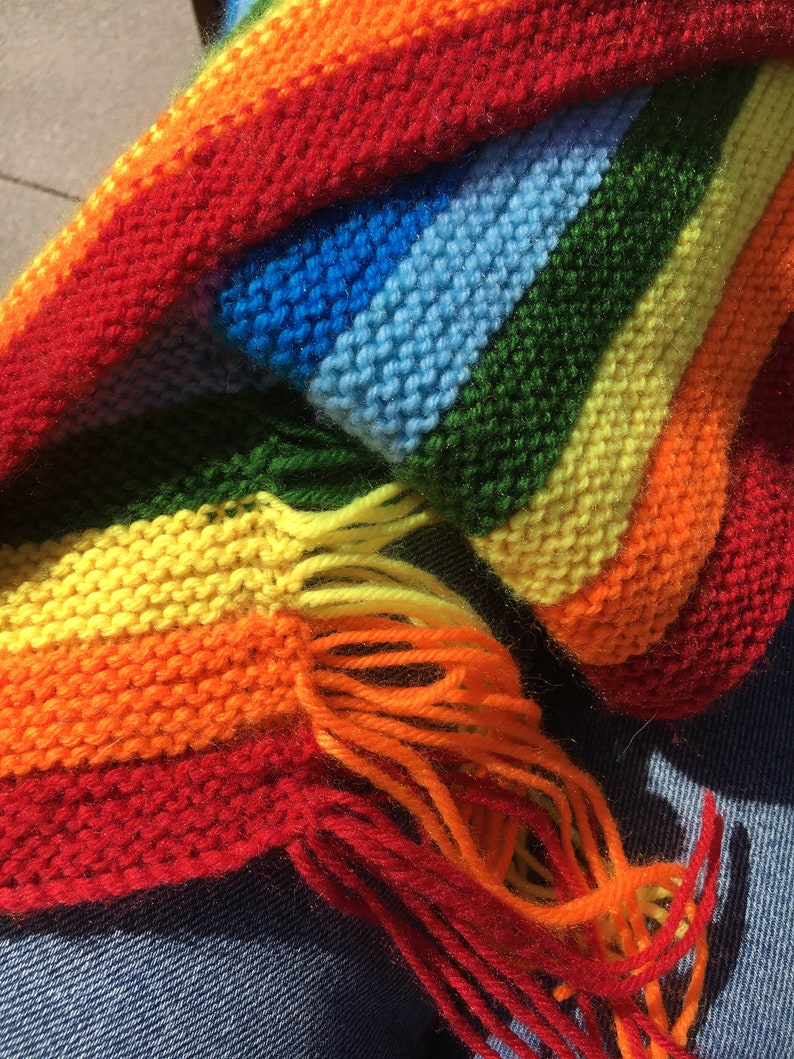 PDF KNITTING PATTERN Rainbow Scarf Etsy UK