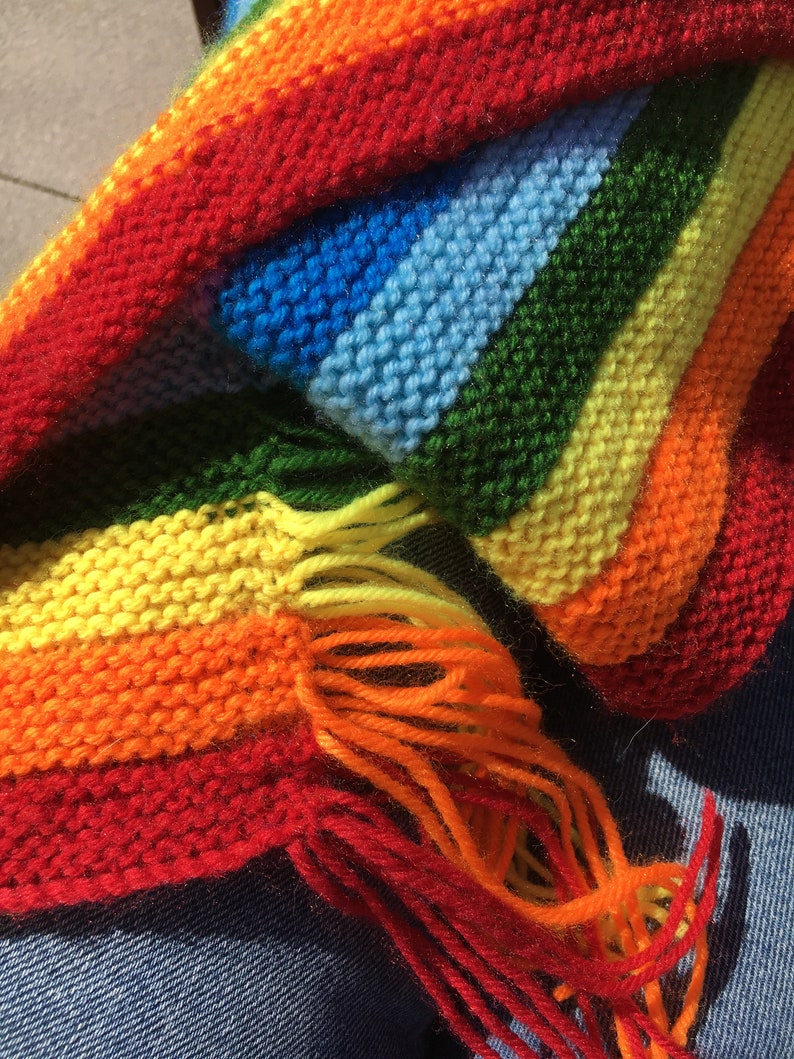 PDF KNITTING PATTERN Rainbow Scarf image 5