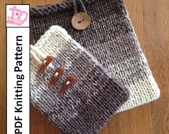 PDF KNITTING PATTERN, Easy Ombre in two sizes - sleeve, cover, case for iPad Mini, Kindle Fire , Nook, E Reader, tablet, iPad