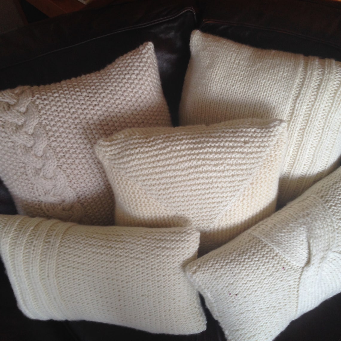 PDF KNITTING PATTERN Chunky Knit Pillow Cover Pattern Rib Etsy