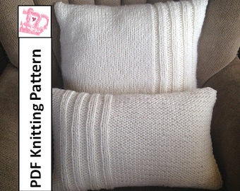 Chunky Knit Pillow Cover Pattern, Rib Panel (PDF Pattern)