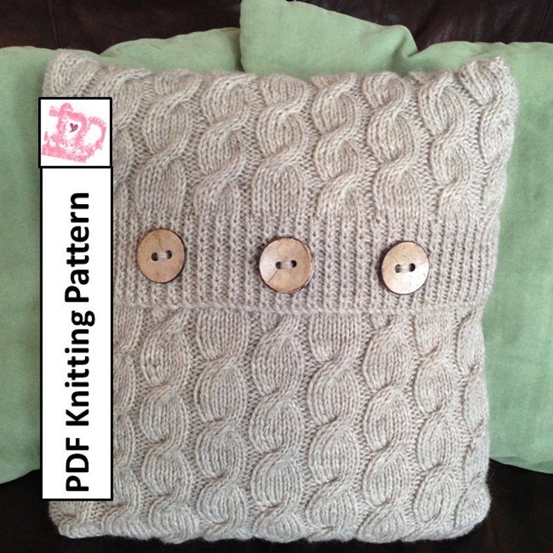 Cable Knit Pillow Cover Pattern Cascading Cable 16 X Etsy