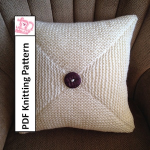 Knit pillow cover pattern, Four Triangles pillow cover, PDF KNITTING PATTERN, knitted cushion pattern, 18&quot;x18&quot; pillow cover pattern