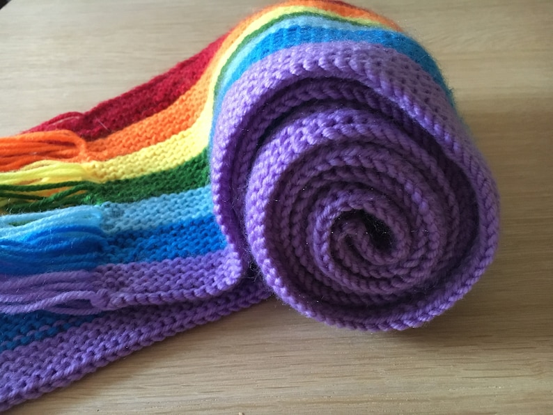 PDF KNITTING PATTERN Rainbow Scarf image 4